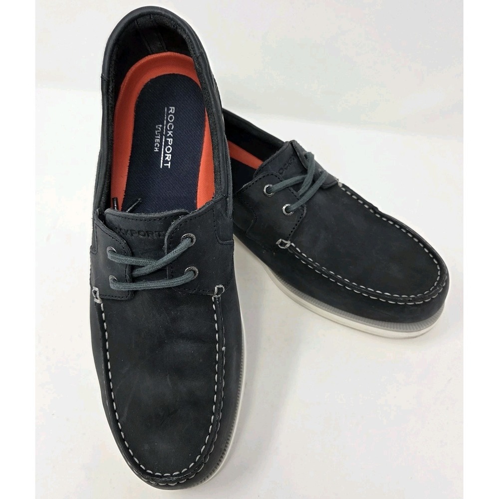 Rockport RM Southport Boat Shoes Trutech Men's Sz 10 Navy Blue Comfort Casual